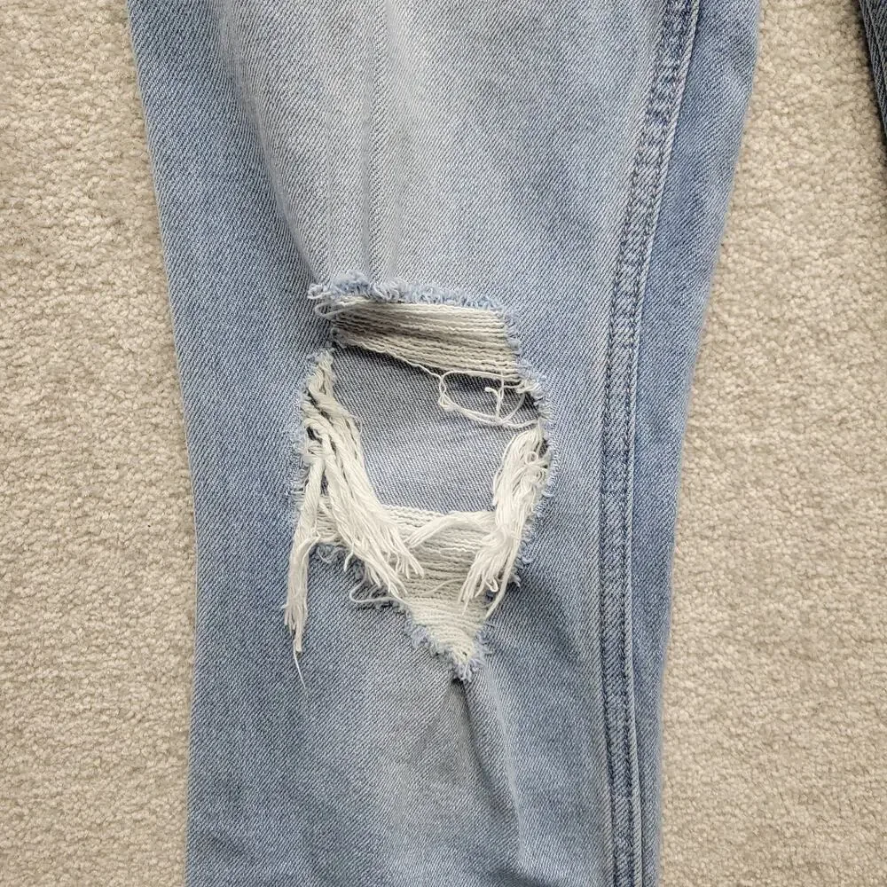 Hollister Low Rise 90s Vintage Straight Jeans Womens W24 L31 Distressed Light